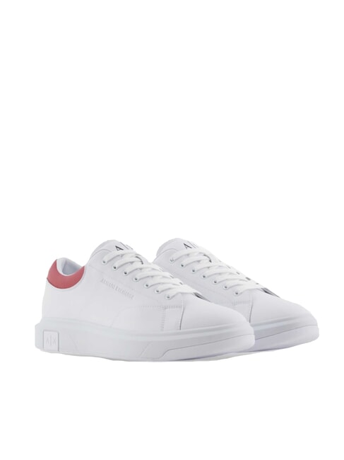 ARMANI EXCHANGE ACTION Baskets en cuir op.blanc+cardinal - Chaussures Homme