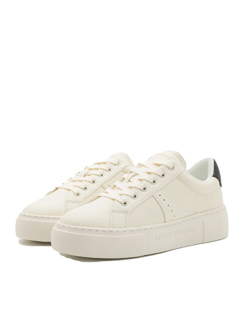 ARMANI EXCHANGE A|X Baskets blanc cassé + noir - Chaussures Femme