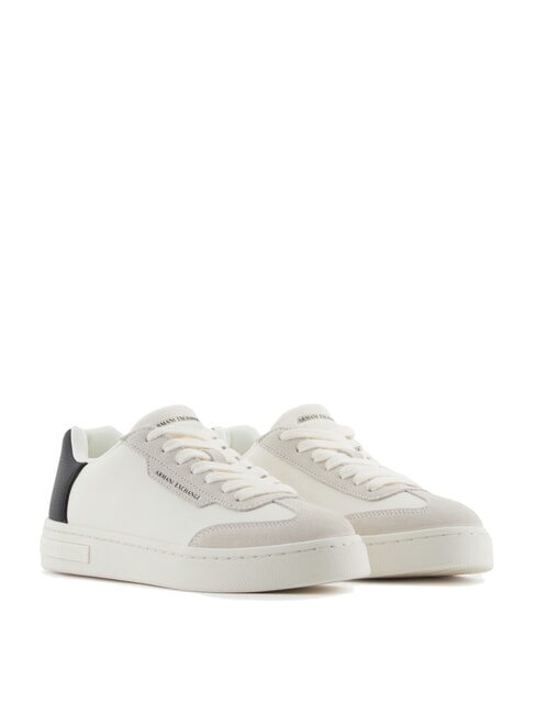 ARMANI EXCHANGE A|X Baskets avec détails contrastés blanc cassé + noir - Chaussures Femme