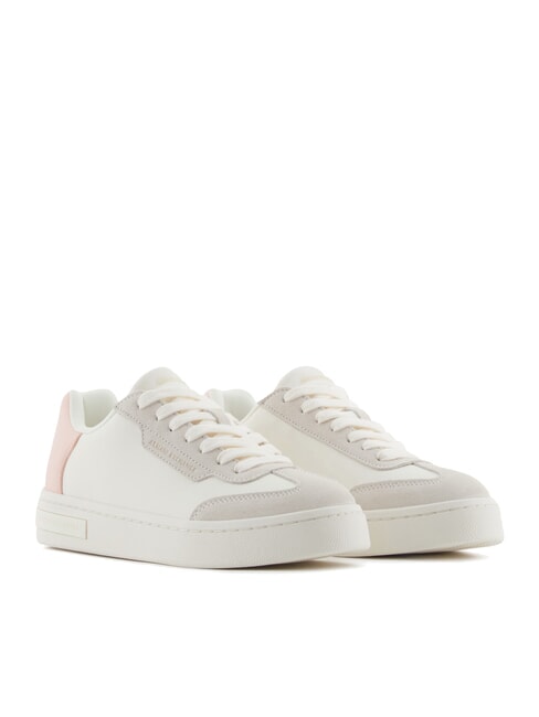 ARMANI EXCHANGE A|X Baskets avec détails contrastés blanc cassé + rose clair - Chaussures Femme