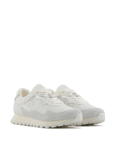 ARMANI EXCHANGE A|X Baskets avec logo intégral gris clair + blanc cassé - Chaussures Femme