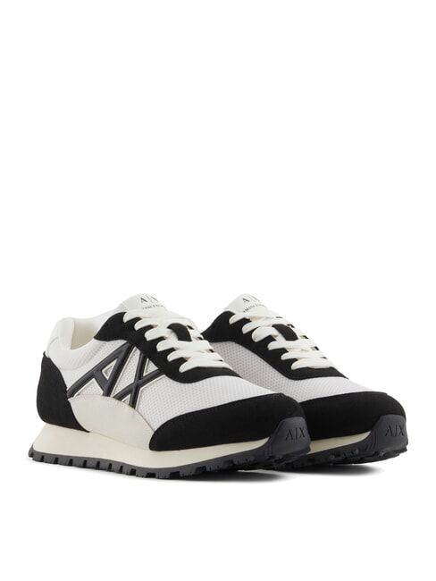 ARMANI EXCHANGE A|X Baskets en mesh avec logo contrasté blanc cassé + noir - Chaussures Femme