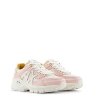 ARMANI EXCHANGE A|X Baskets épaisses avec empiècements en mesh rose clair + blanc cassé - Chaussures Femme - 1