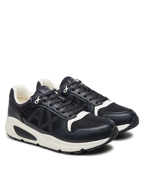 ARMANI EXCHANGE A|X Baskets avec logo latéral bleu marine profond + blanc cassé - Chaussures Homme