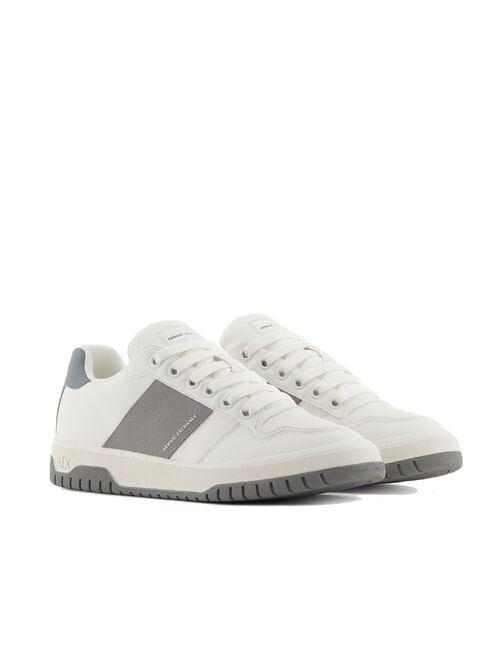 ARMANI EXCHANGE A|X Baskets avec bande latérale contrastante blanc cassé + gris neutre - Chaussures Homme