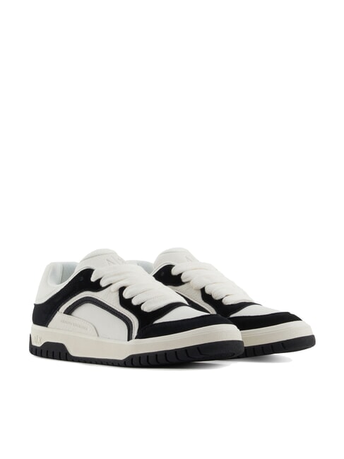 ARMANI EXCHANGE A|X Baskets oversize avec empiècements contrastés blanc cassé + noir - Chaussures Homme