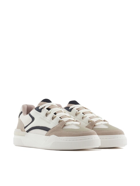 ARMANI EXCHANGE A|X Baskets avec détails en cuir suédé plaza taupe + navigation profonde - Chaussures Homme