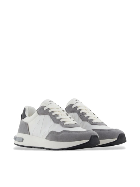 ARMANI EXCHANGE A|X Baskets avec maxi logo latéral gris neutre + blanc cassé - Chaussures Homme