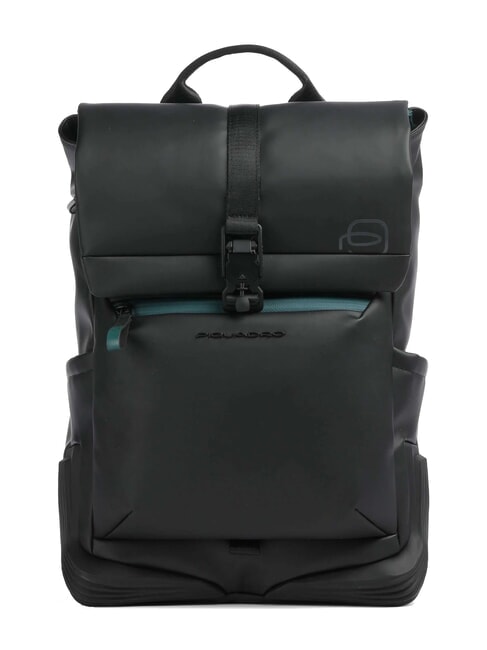 PIQUADRO CORNER SPECIALE GOMMATO Sac à dos à enroulement, support pour ordinateur portable 14" Noir - Sacs à dos pour ordinateur portable