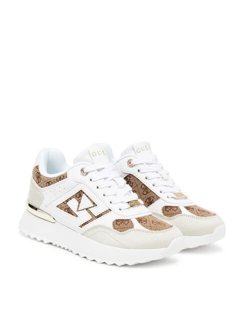 GUESS KORENZO Baskets de course avec logo 4G Beige / Marron - Chaussures Femme