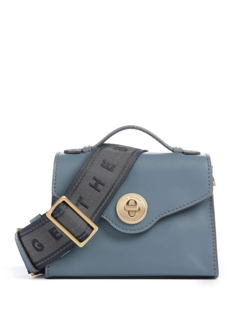 THE BRIDGE IRENE  Mini sac bandoulière en cuir céruléen avec abb doré - Sacs pour Femme