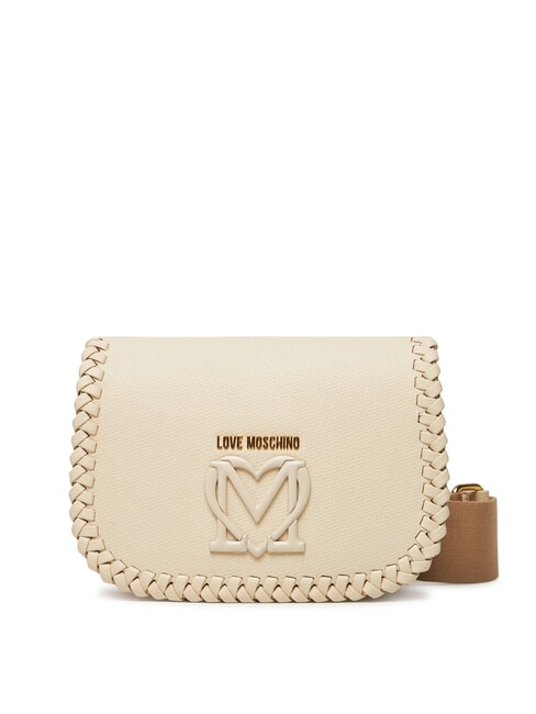 LOVE MOSCHINO BRAIDED Sac à bandoulière avec rabat Ivoire - Sacs pour Femme