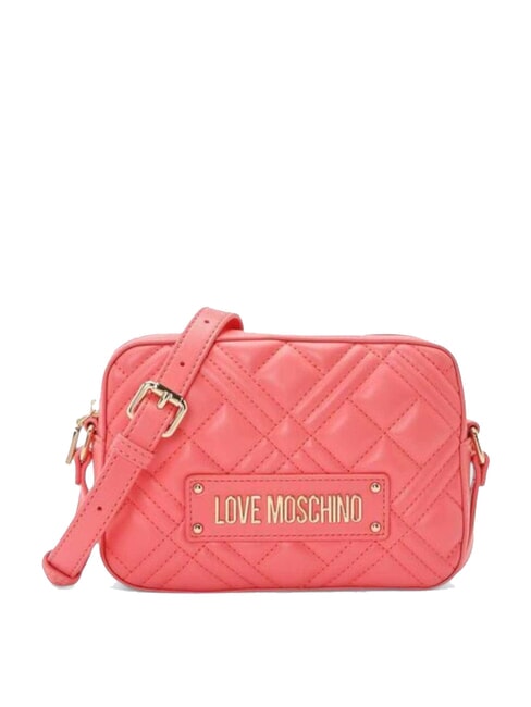 LOVE MOSCHINO QUILTED Sacoche pour appareil photo avec bandoulière corail - Sacs pour Femme