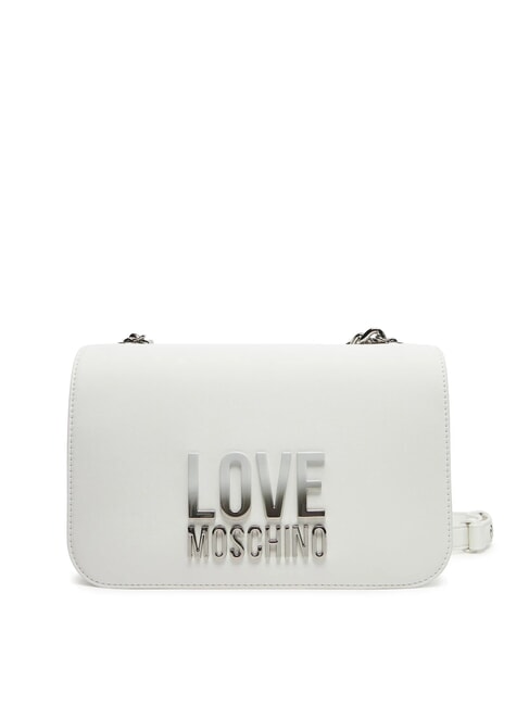 LOVE MOSCHINO LETTERING BICOLOR Sac à bandoulière blanche - Sacs pour Femme