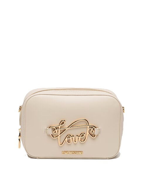 LOVE MOSCHINO CURSIVE LOGO Mini sac à bandoulière Ivoire - Sacs pour Femme