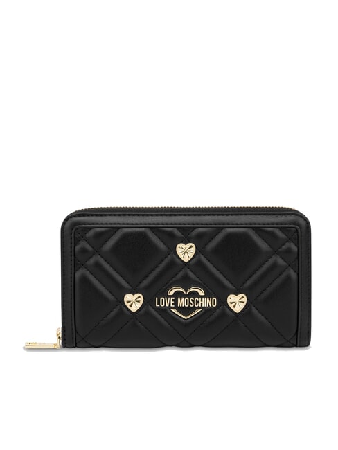LOVE MOSCHINO SWEET STUDS Grand portefeuille zippé Noir - Portefeuilles Femme
