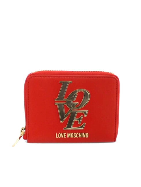 LOVE MOSCHINO LOVE Mini portefeuille zippé rouge - Portefeuilles Femme