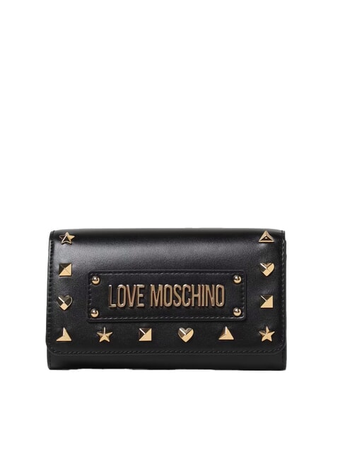 LOVE MOSCHINO AURA Grand portefeuille à clous Noir - Portefeuilles Femme