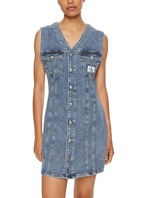 CALVIN KLEIN CK JEANS Robe courte en jean avec emmanchures denim - Vêtements femme