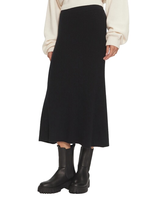 CALVIN KLEIN CK Jupe midi évasée côtelée ck noir - Jupes pour femmes