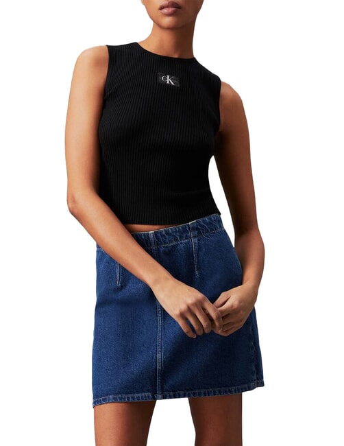 CALVIN KLEIN CK JEANS Débardeur côtelé ck noir - T-shirt