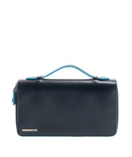 PIQUADRO BLUE SQUARE Porte-documents en cuir bleu - Accessoires Voyage - 1