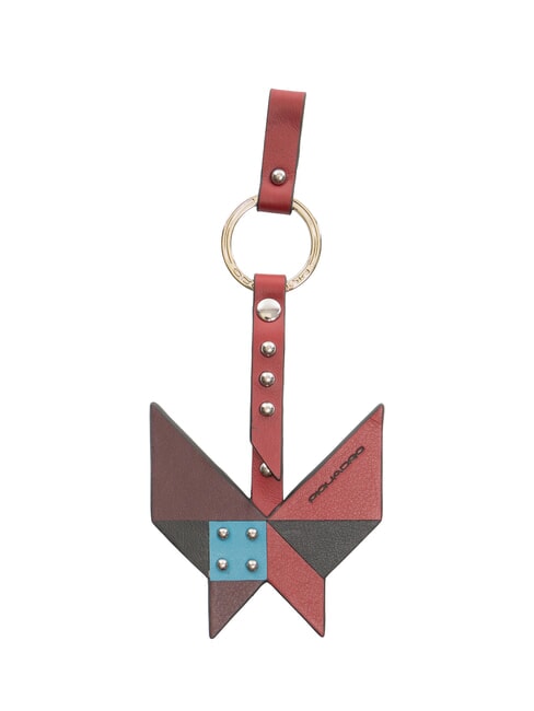 PIQUADRO MUSE Porte-cartes en cuir et métal Bordeaux - Porte-clés