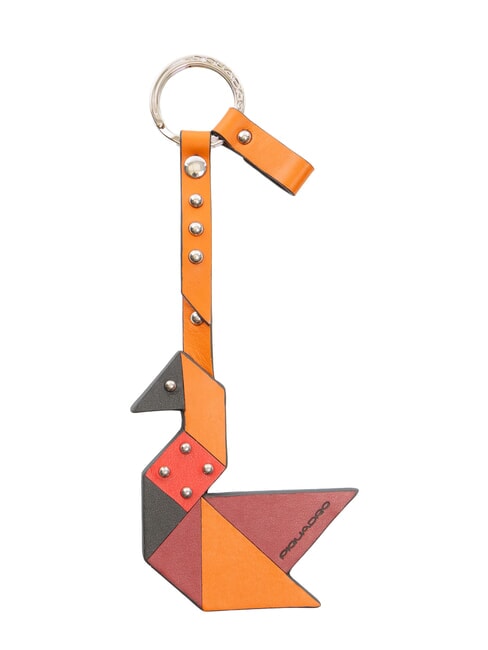 PIQUADRO MUSE Porte-clés en cuir ORANGE - Porte-clés
