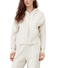 CALVIN KLEIN CK Sweat-shirt enti&egrave;rement zipp&eacute; avec capuche et poches bruy&egrave;re &agrave; l'avoine - Sweat-shirts pour femmes - 1