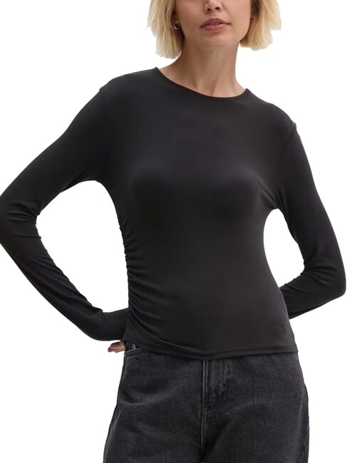 CALVIN KLEIN CK JEANS T-shirt à manches longues et col ras du cou ck noir - T-shirt