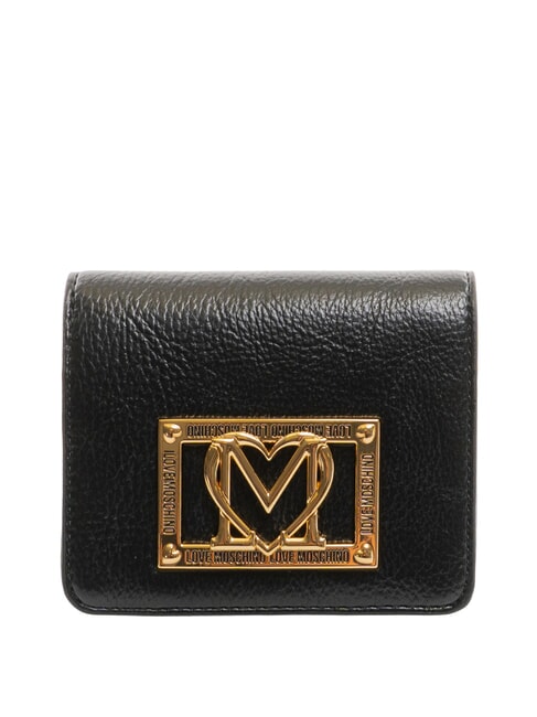 LOVE MOSCHINO LOCKED IN GOLD  Petit portefeuille Noir - Portefeuilles Femme