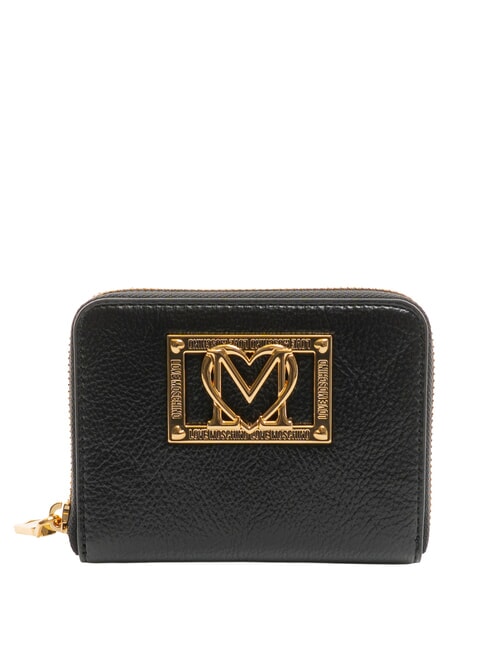 LOVE MOSCHINO LOCKED IN GOLD  Petit portefeuille zippé Noir - Portefeuilles Femme