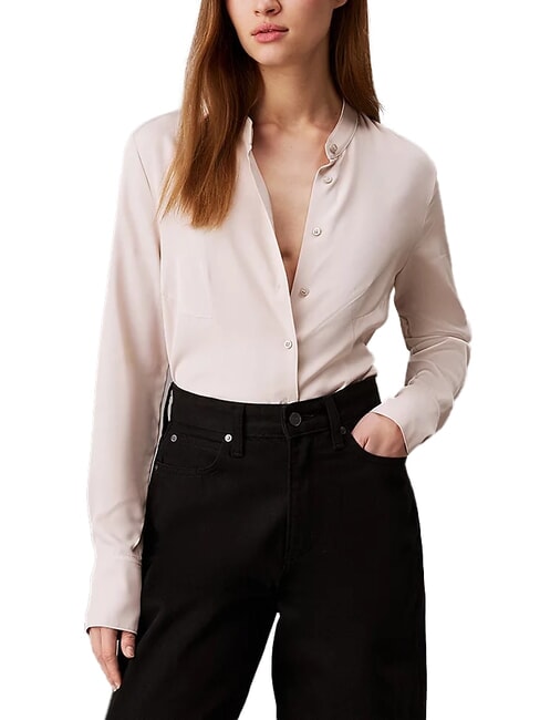 CALVIN KLEIN CK Chemise en viscose à manches longues matin gris - Chemises