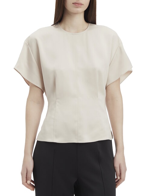 CALVIN KLEIN CK Chemise en satin à manches courtes matin gris - Chemises