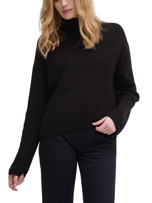CALVIN KLEIN CK JEANS Pull col roulé en coton coupe décontractée ck noir - Chandails pour femmes