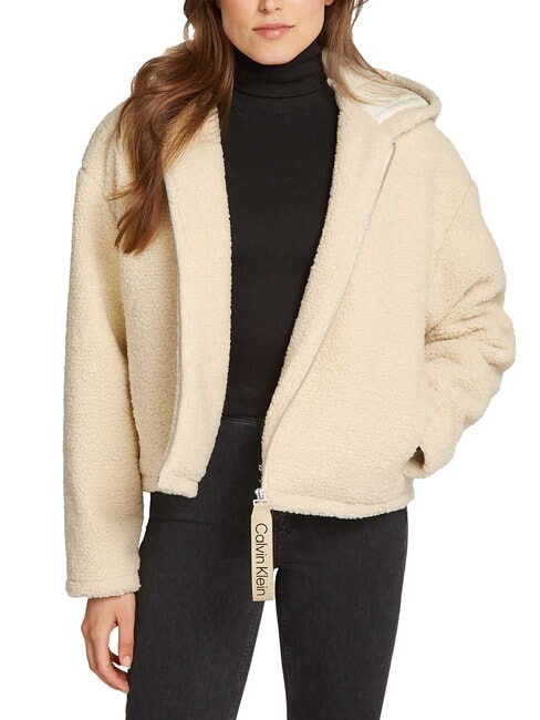 CALVIN KLEIN CK JEANS Veste polaire entièrement zippée avec capuche brume portuaire - Vestes pour femmes