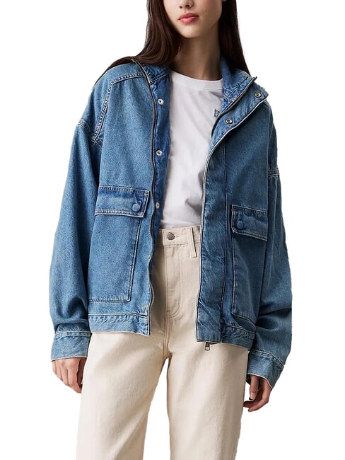 CALVIN KLEIN CK JEANS Veste en jean coupe décontractée denim foncé - Vestes pour femmes