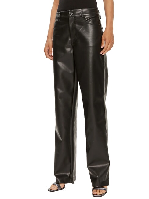 CALVIN KLEIN CK JEANS Pantalon droit taille haute ck noir - Pantalons pour femmes