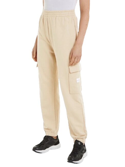 CALVIN KLEIN CK JEANS Pantalon de jogging avec grandes poches kaki pâle - Costumes de sport pour femmes