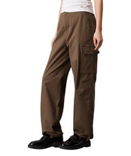 CALVIN KLEIN CK JEANS Pantalon cargo en coton brossé macadam - Pantalons pour femmes - 1