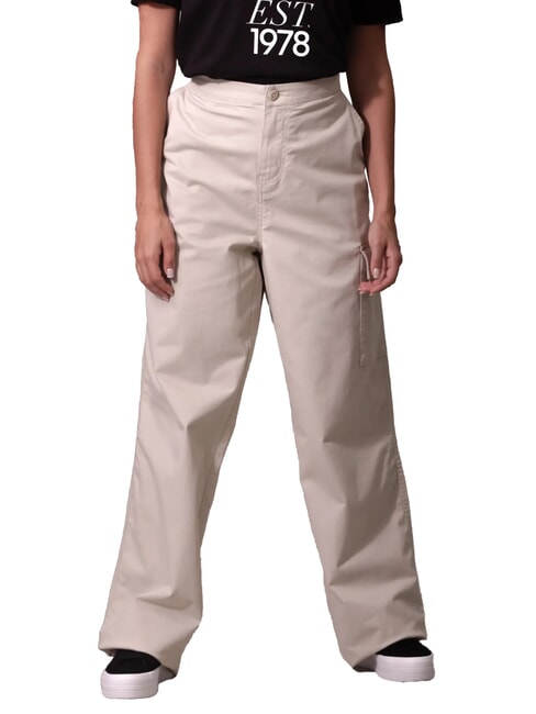 CALVIN KLEIN CK JEANS Pantalon cargo en coton brossé pélican - Pantalons pour femmes