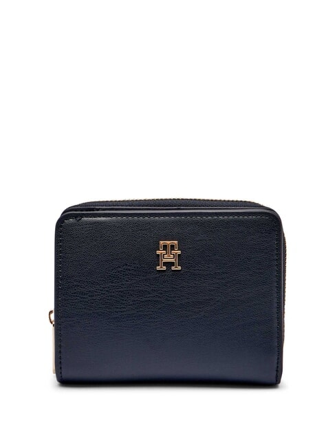 TOMMY HILFIGER TH ICON Petit portefeuille bleu sidéral / noir - Portefeuilles Femme