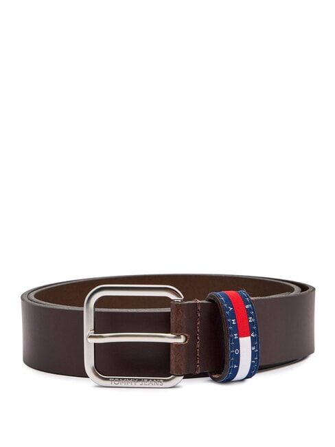 TOMMY HILFIGER TJM RYAN Ceinture en cuir marron foncé - Ceintures