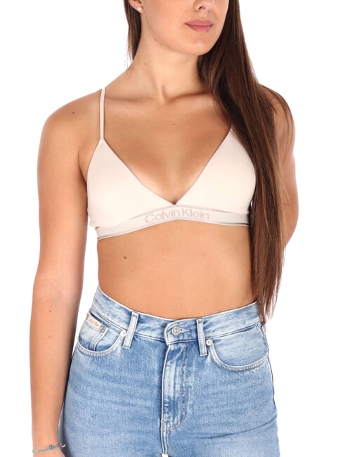 CALVIN KLEIN CK Soutien-gorge bralette triangle coquillage avec nouveau logo en pierre - Sous-vêtements pour femmes