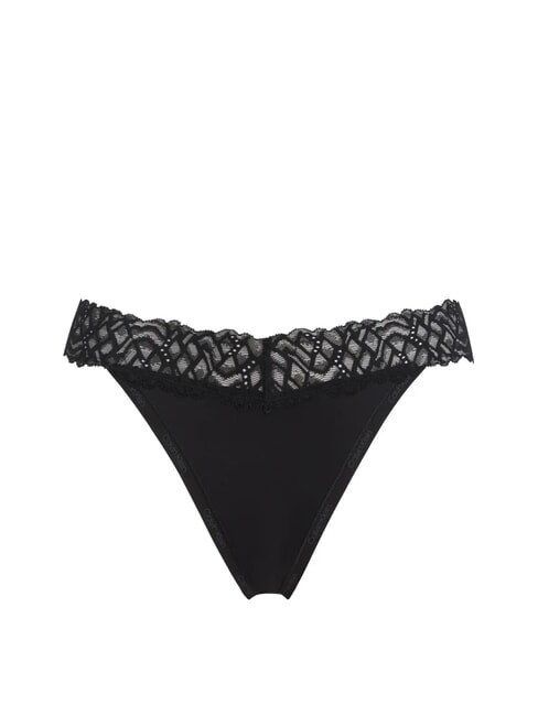 CALVIN KLEIN CK Slip en microfibre avec dentelle noir - Slip femme