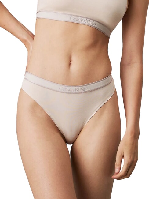 CALVIN KLEIN CK String avec élastique logo coquillage avec nouveau logo en pierre - Slip femme