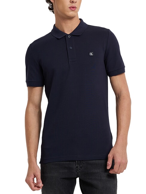 CALVIN KLEIN CK JEANS Polo en coton à manches courtes ciel nocturne - chemise polo