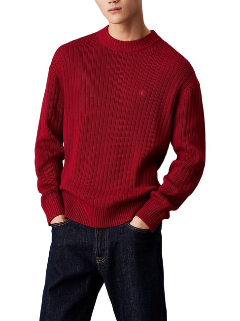 CALVIN KLEIN CK JEANS Pull ras du cou coupe régulière établissement vinicole - Pulls pour hommes