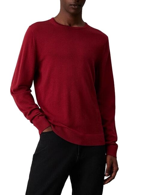 CALVIN KLEIN SUPERIOR WOOL Pull col rond en laine Syrah - Pulls pour hommes