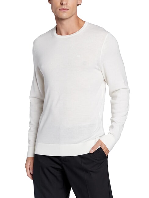 CALVIN KLEIN SUPERIOR WOOL Pull col rond en laine aigrette - Pulls pour hommes